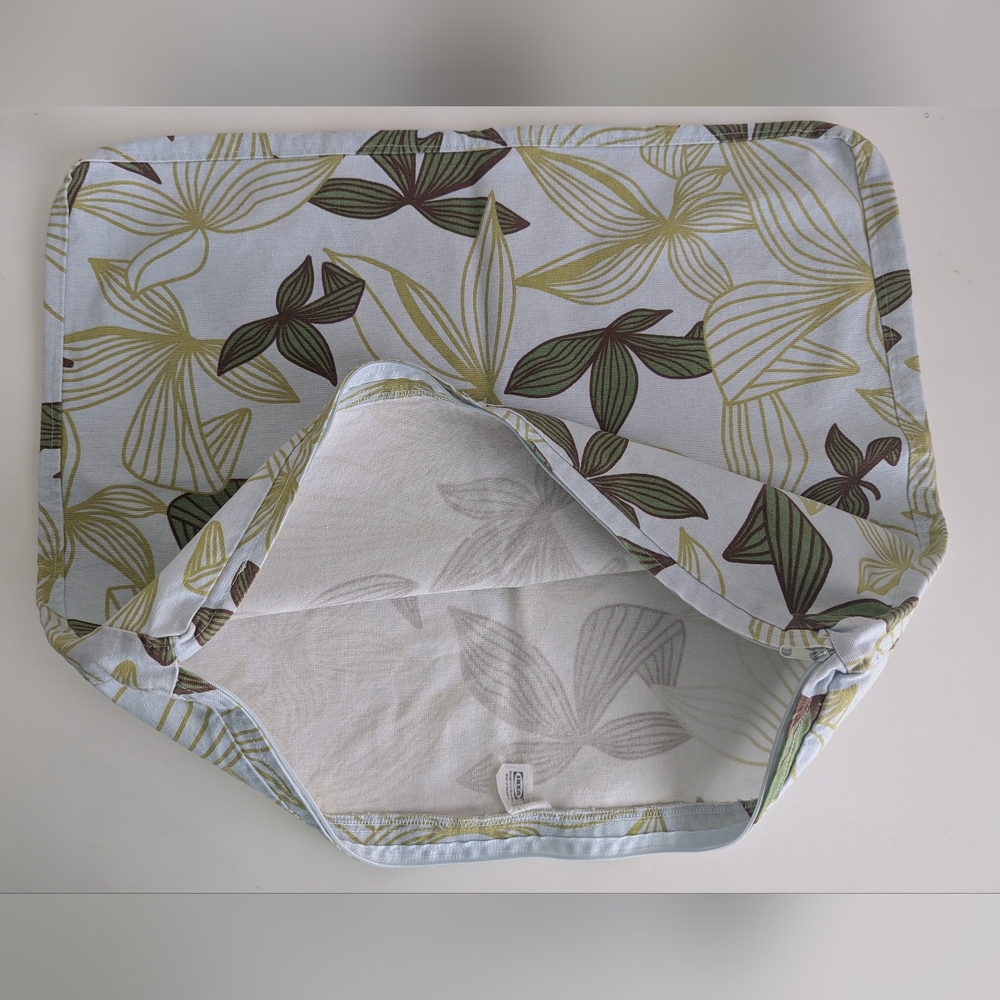 Vintage IKEA Karlstad Seat Cover Set of 2 Leaf Floral 22x18.5 x1.5 Back Cushion - Picture 4 of 12